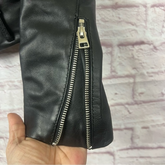 PULL&BEAR 100% leather motorcycle jacket - Picture 3 of 5
